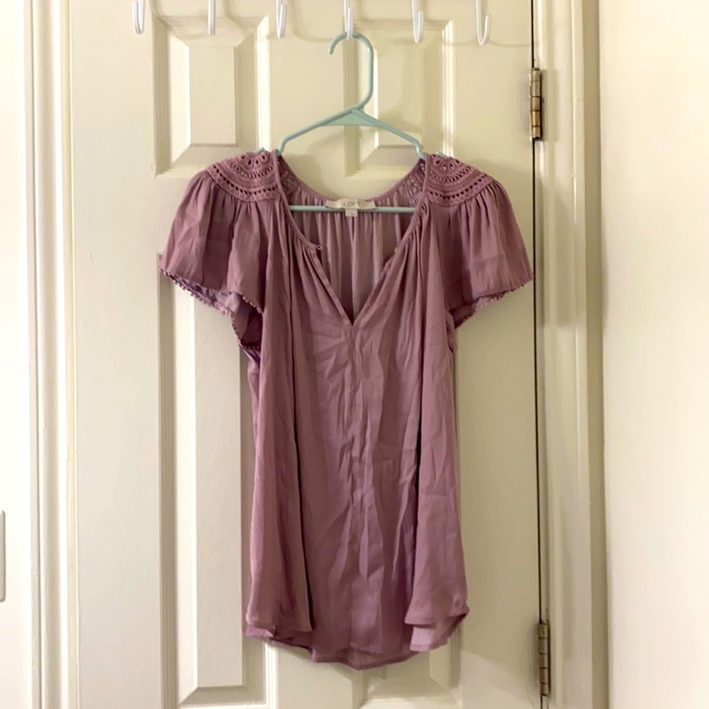 Loft Lilac Peasant Blouse